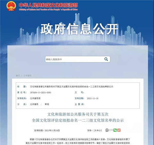 壽縣文化館被評為國家一級！正在公示！