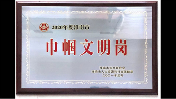 第二稅務(wù)分局榮獲2020年度淮南市“巾幗文明崗”稱(chēng)號